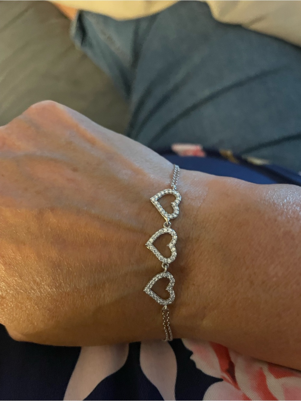 Silver Heart Link Bracelet - Women Jewelry